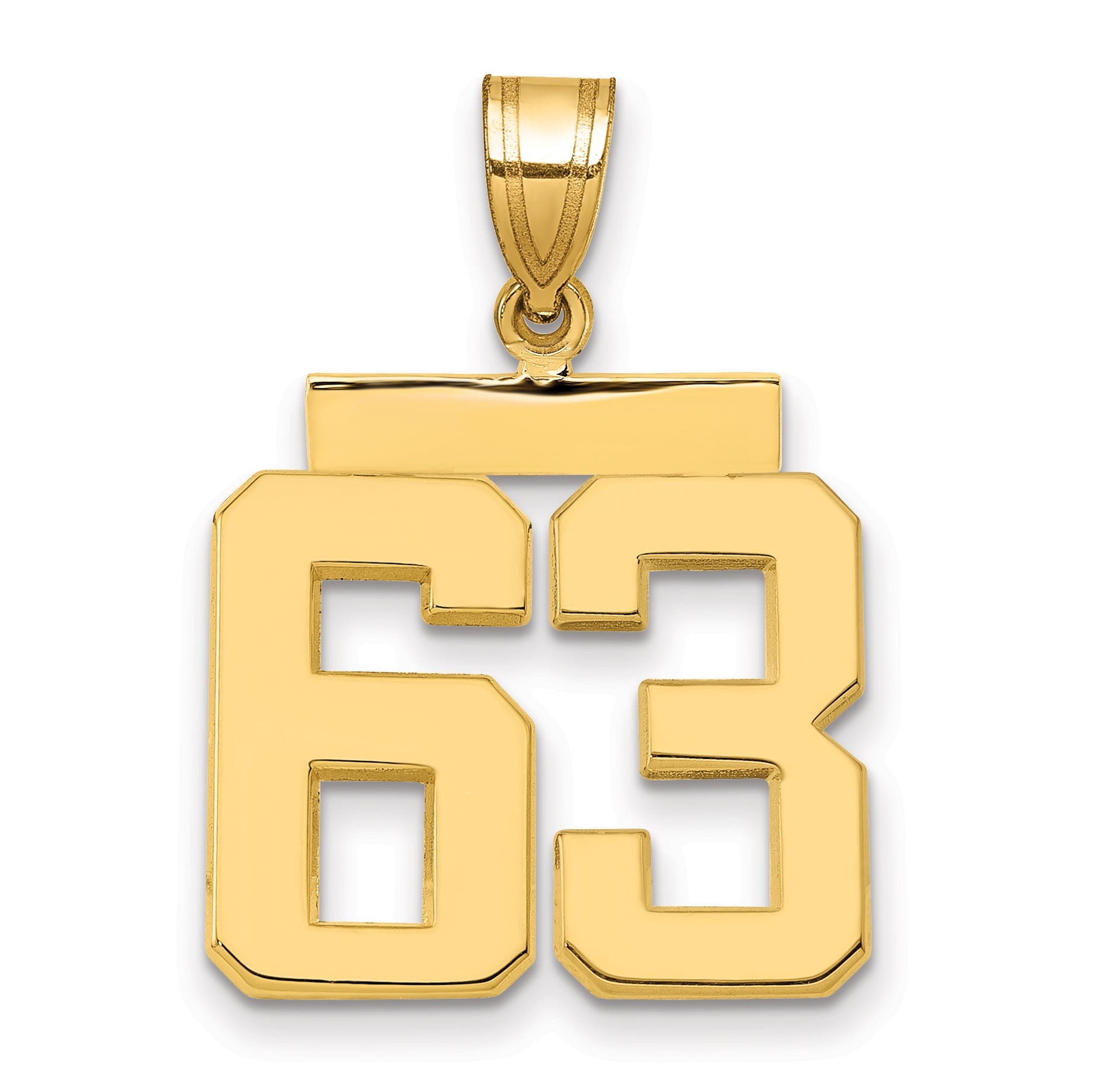 10K Yellow Gold Medium Polished Number 63 Charm
