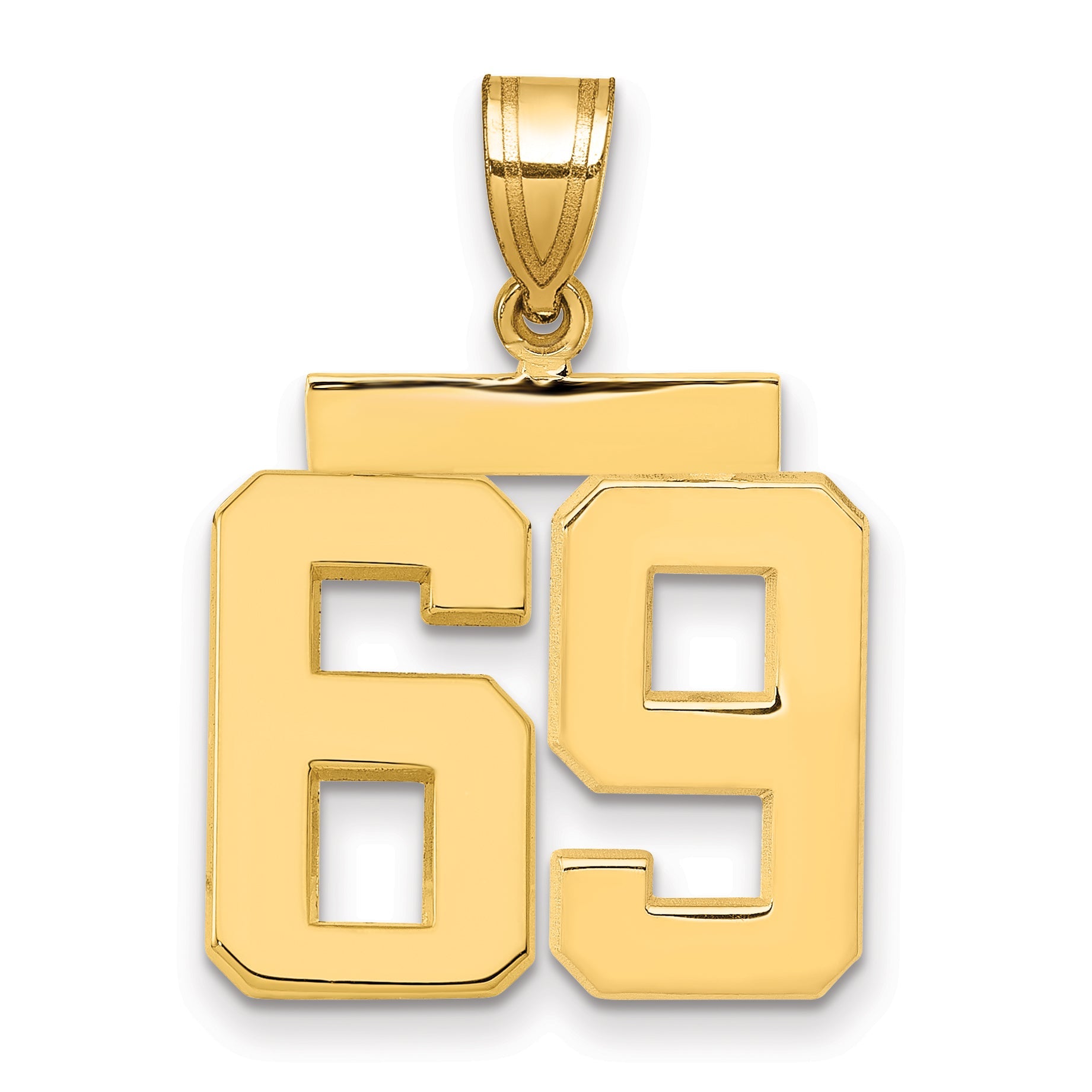 10K Yellow Gold Medium Polished Number 69 Charm
