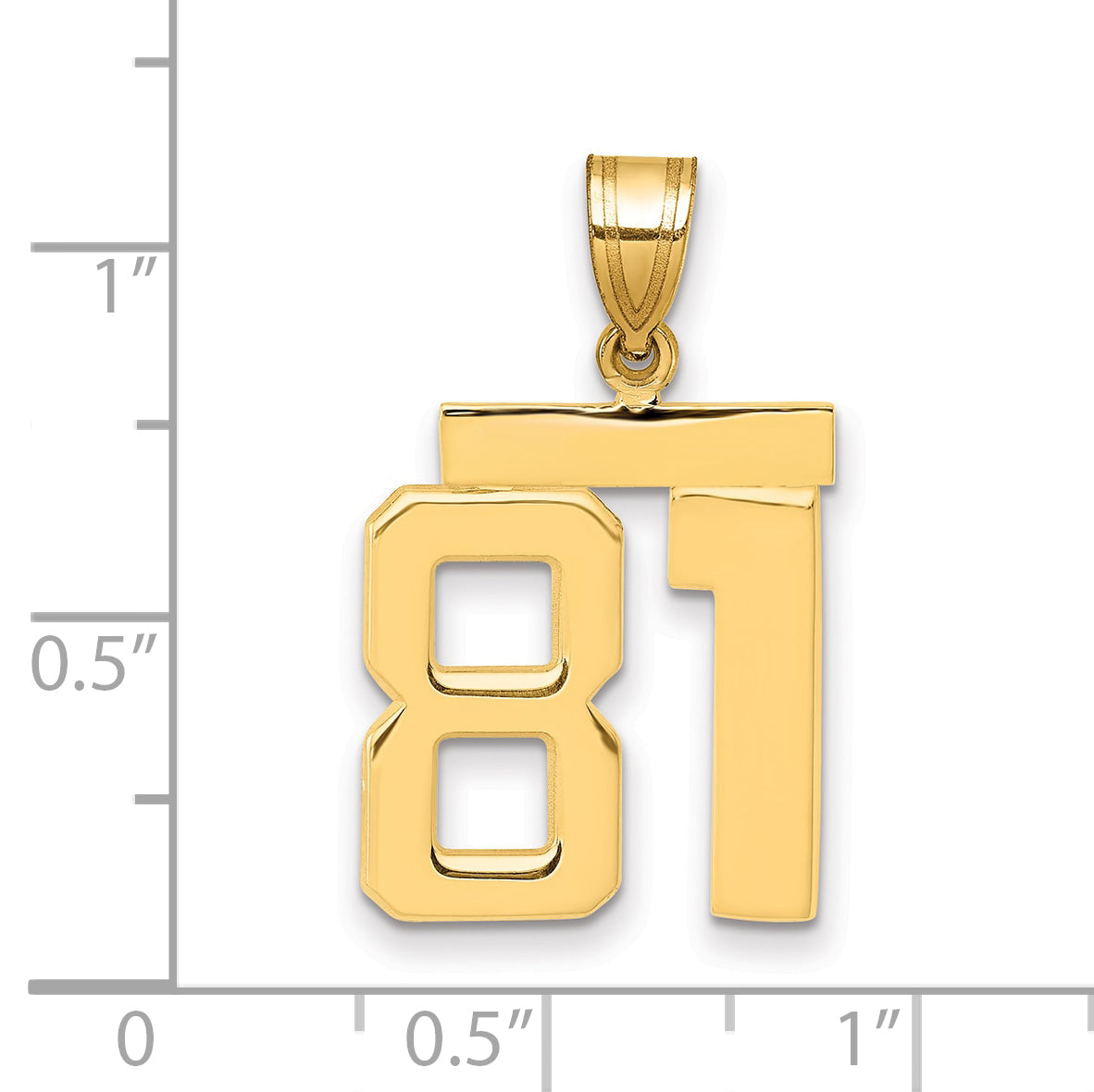 10K Yellow Gold Medium Polished Number 81 Charm