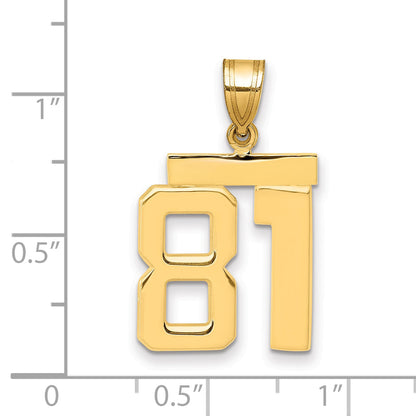 10K Yellow Gold Medium Polished Number 81 Charm