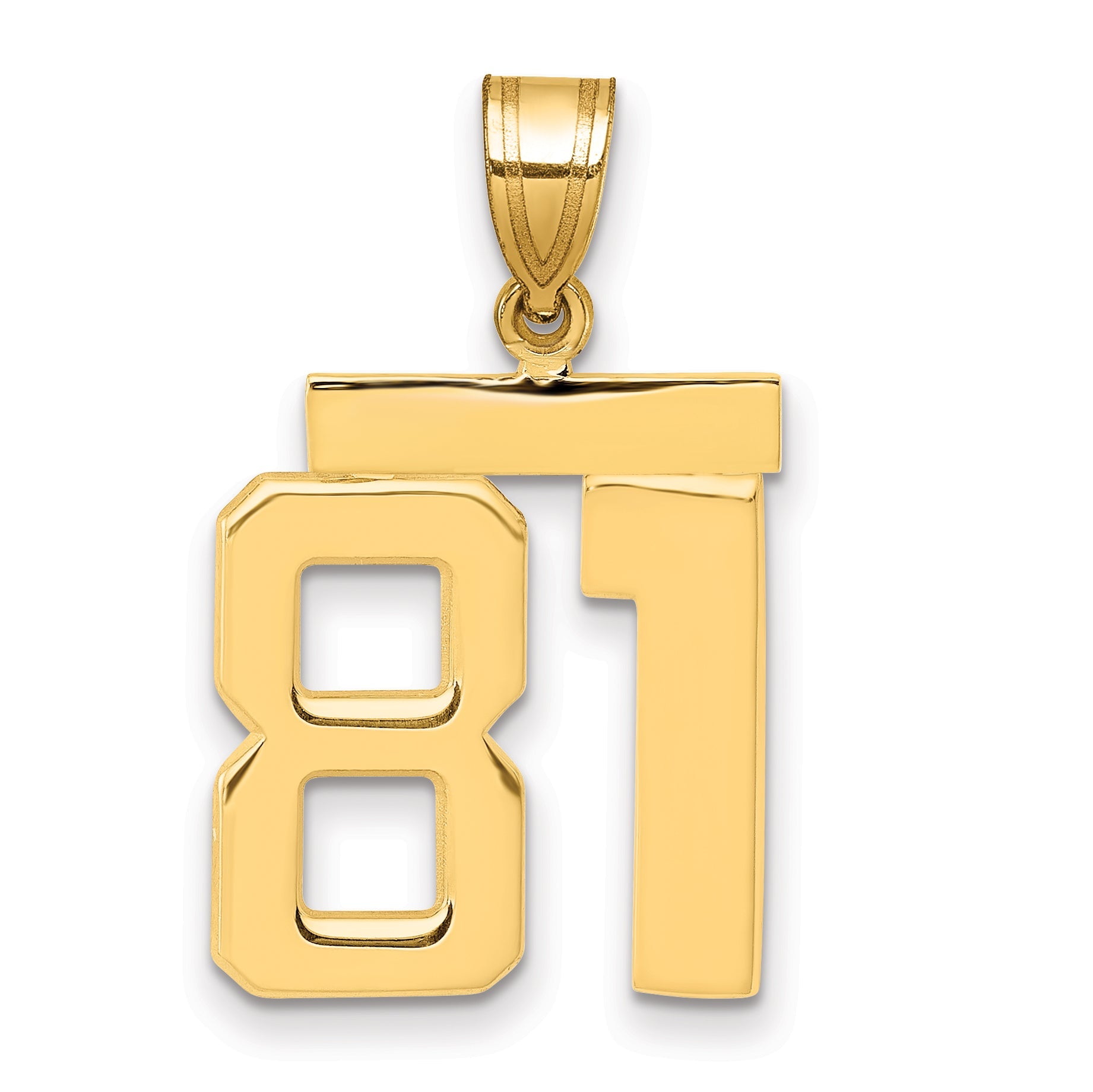 10K Yellow Gold Medium Polished Number 81 Charm