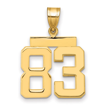 10K Yellow Gold Medium Polished Number 83 Charm