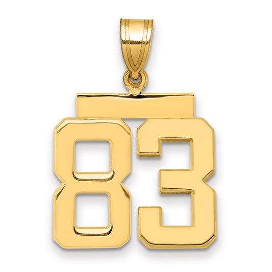 10K Yellow Gold Medium Polished Number 83 Charm
