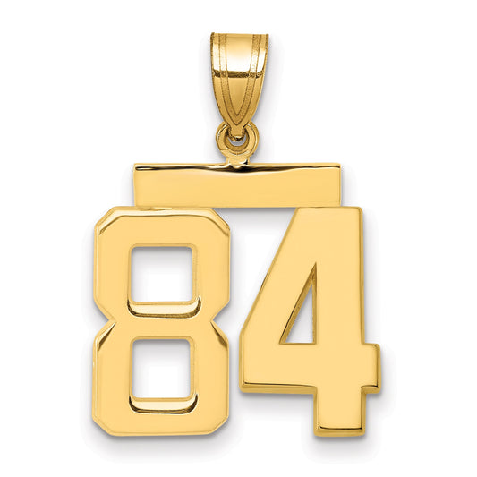 10K Yellow Gold Medium Polished Number 84 Charm