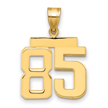10K Yellow Gold Medium Polished Number 85 Charm