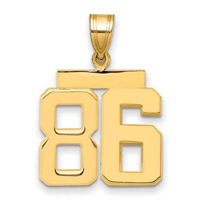 10K Yellow Gold Medium Polished Number 86 Charm