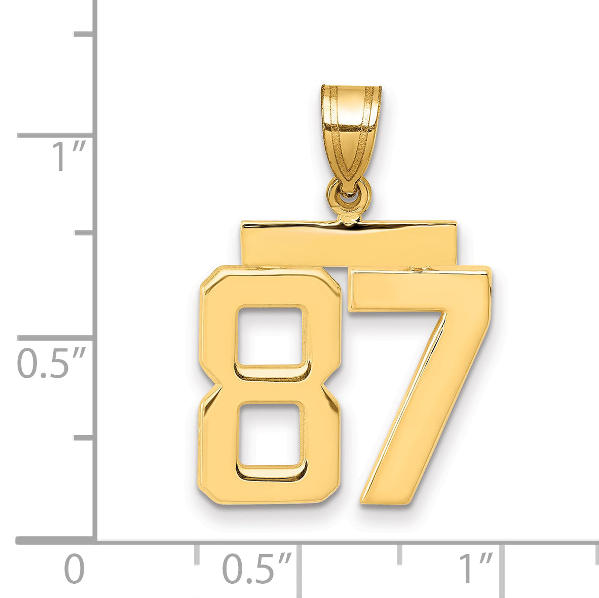 10K Yellow Gold Medium Polished Number 87 Charm