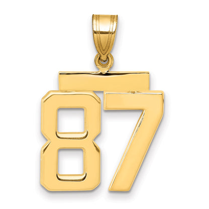 10K Yellow Gold Medium Polished Number 87 Charm