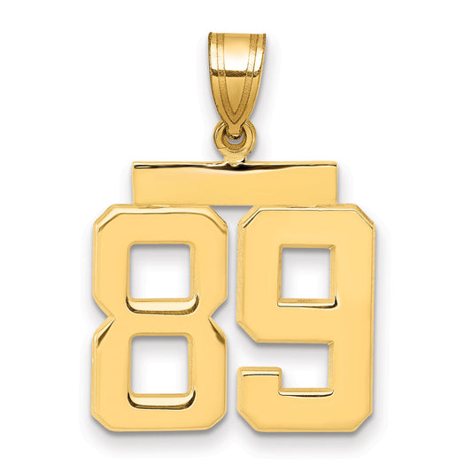 10K Yellow Gold Medium Polished Number 89 Charm