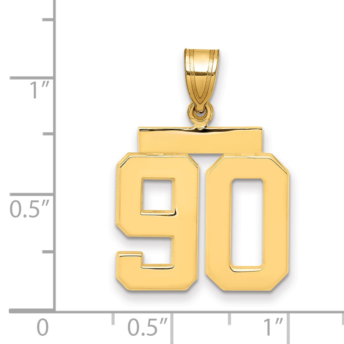 10K Yellow Gold Medium Polished Number 90 Charm