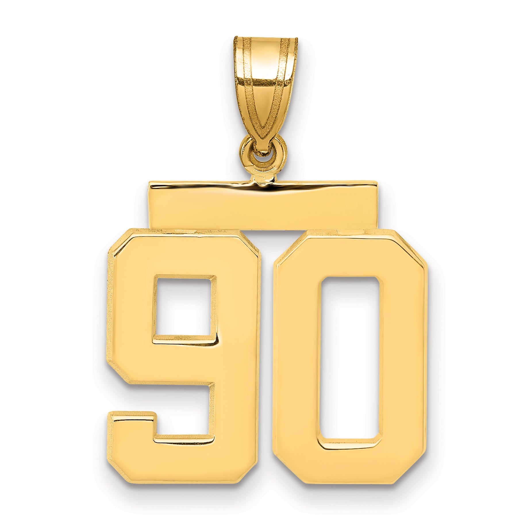 10K Yellow Gold Medium Polished Number 90 Charm