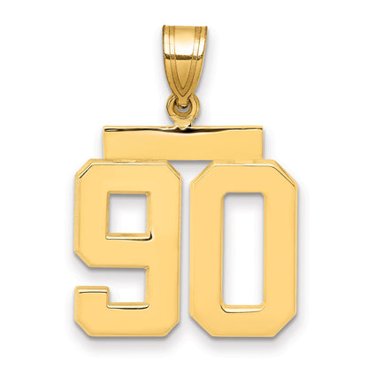 10K Yellow Gold Medium Polished Number 90 Charm