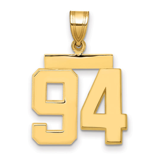 10K Yellow Gold Medium Polished Number 94 Charm