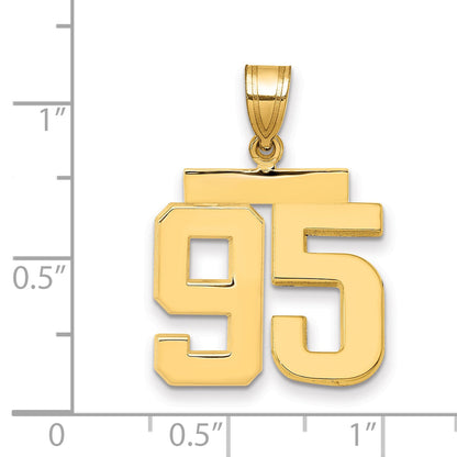 10K Yellow Gold Medium Polished Number 95 Charm