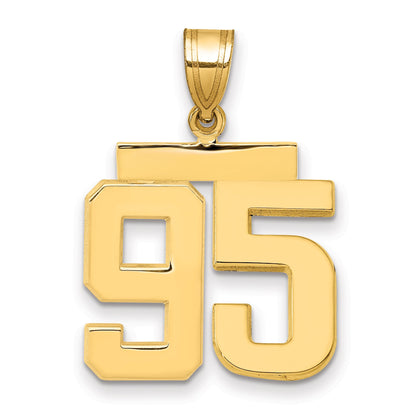 10K Yellow Gold Medium Polished Number 95 Charm