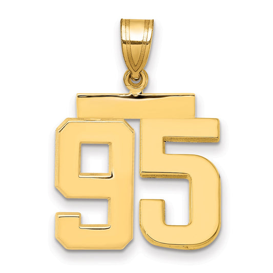10K Yellow Gold Medium Polished Number 95 Charm