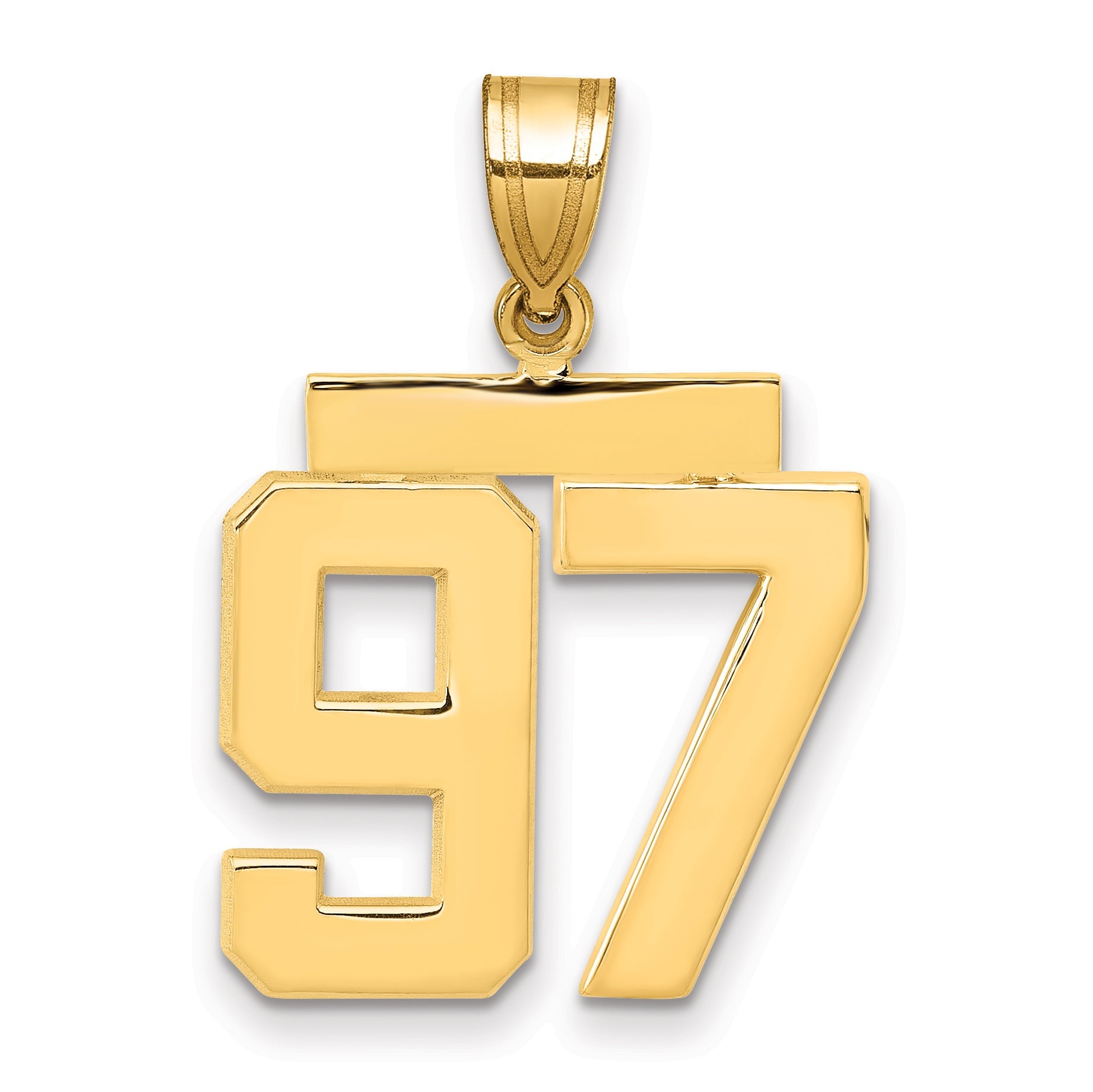 10K Yellow Gold Medium Polished Number 97 Charm