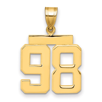 10K Yellow Gold Medium Polished Number 98 Charm