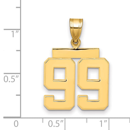 10K Yellow Gold Medium Polished Number 99 Charm