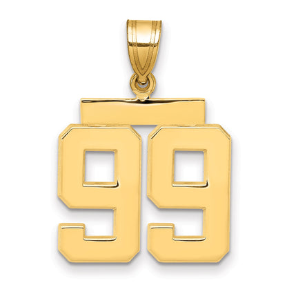 10K Yellow Gold Medium Polished Number 99 Charm