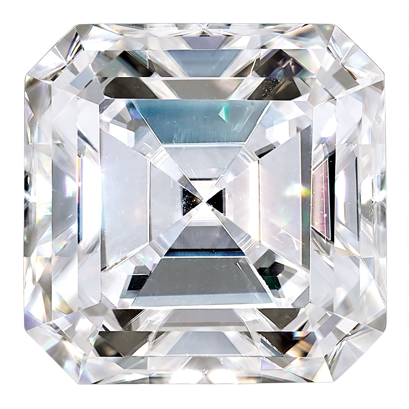Gemstone Moissanite True Light G-H-I Color 7mm Asscher Cut