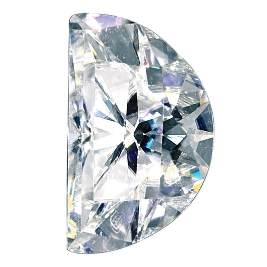 Gemstone Moissanite Pure Light D-E-F Color 5X3mm Half Moon