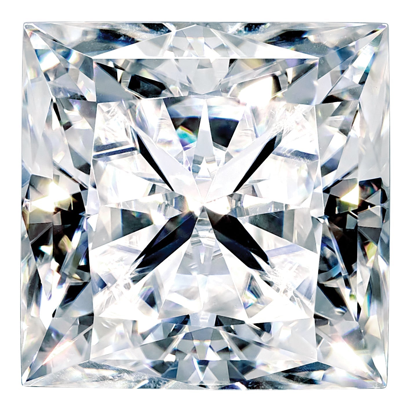 Gemstone Moissanite Pure Light D-E-F Color 10mm Square Brilliant
