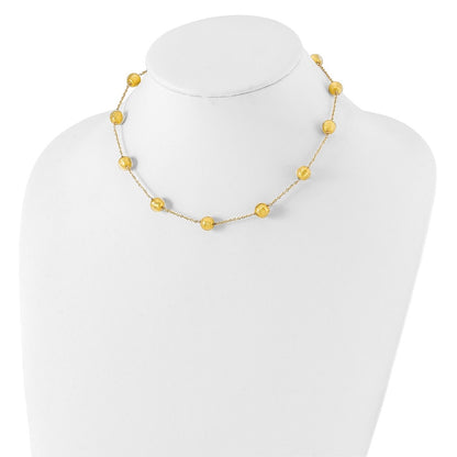 14K Yellow Gold 14Ky Murano Glass Bead & Chain Necklace