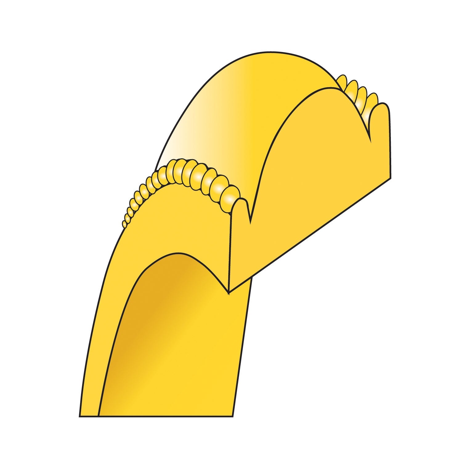 10K Yellow Gold 10Ky 3.5mm Milgrain Half Round Band Size 5.5