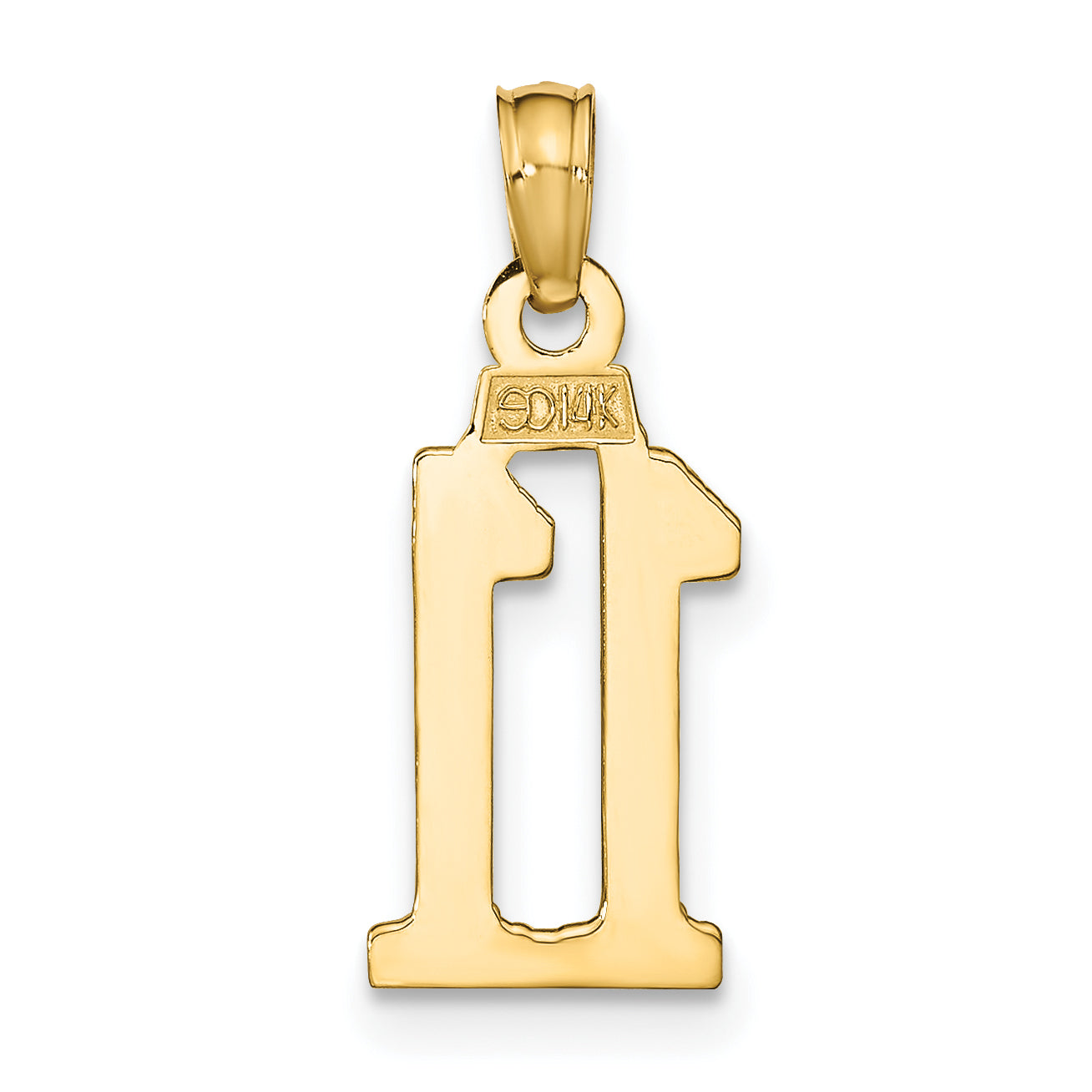 14K Yellow Gold Polished Number 11 Pendant