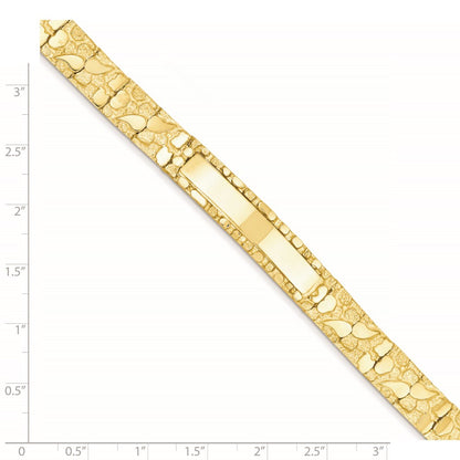 7 Inch 14K 10.0mm Nugget Id Bracelet