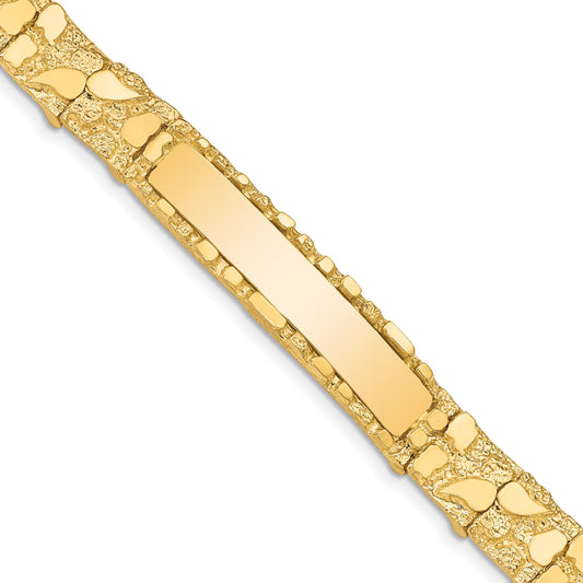 8 Inch 14K 10.0mm Nugget Id Bracelet