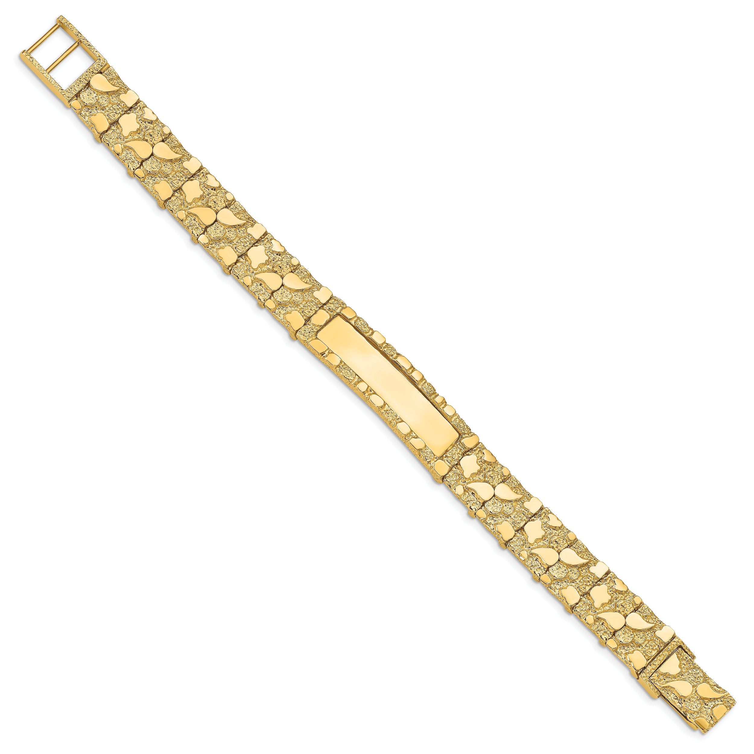 8 Inch 14K 12.0mm Nugget Id Bracelet
