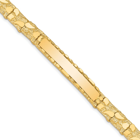 7 Inch 14K 7mm Nugget Id Bracelet
