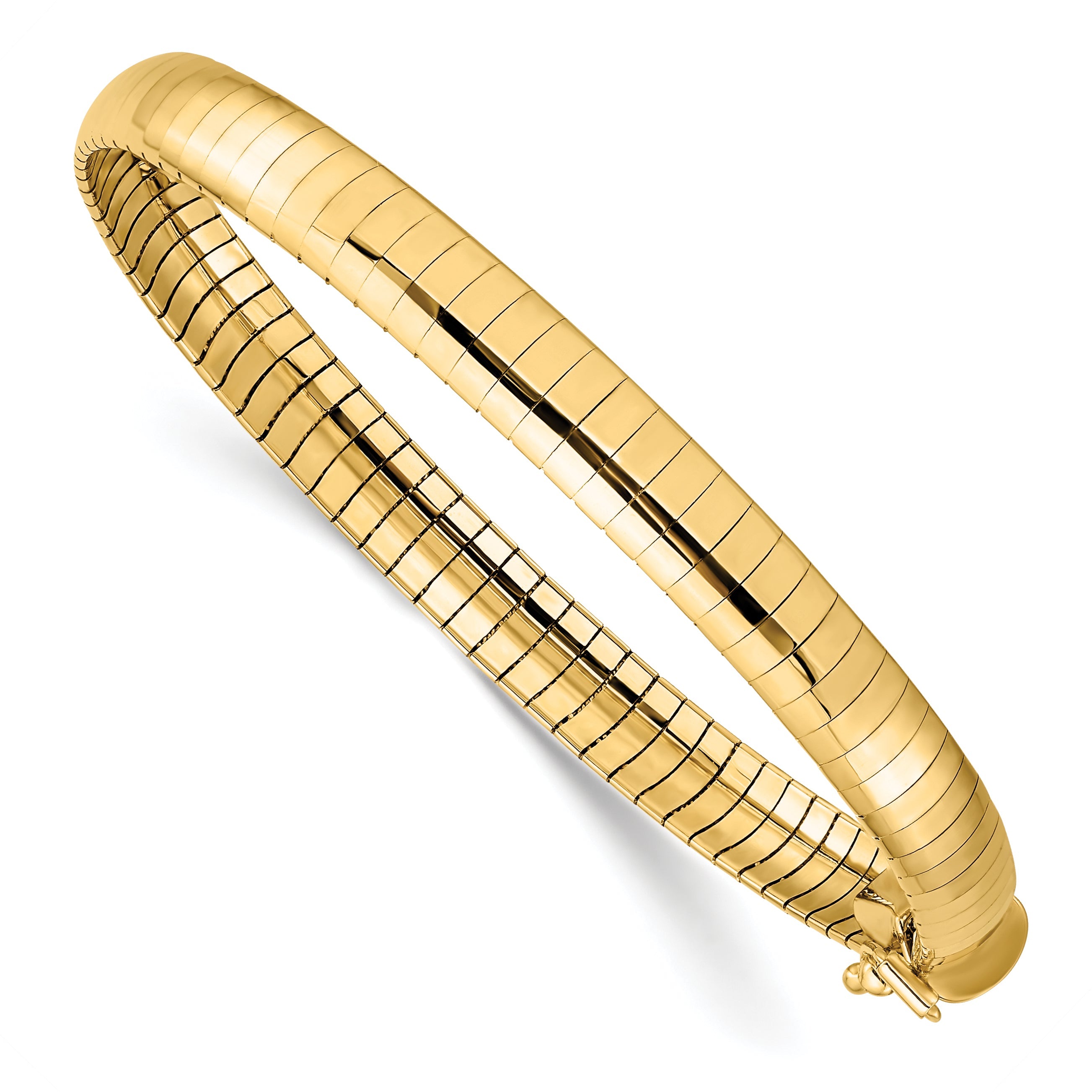 7 Inch 14K 6mm Domed Omega Bracelet
