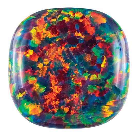 Gemstone Imitation Black Opal 7mm Cushion Cabochon