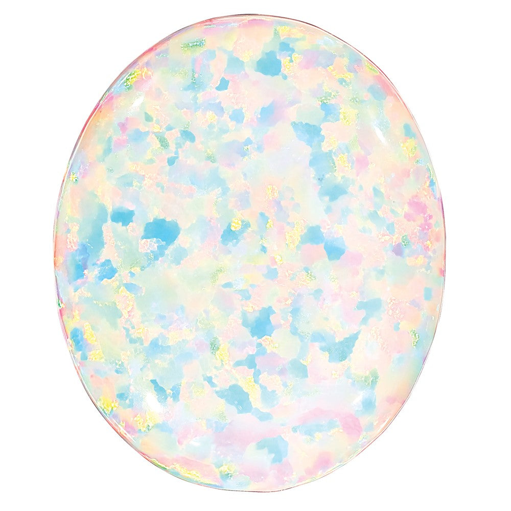 Gemstone Imitation White Opal 8X6mm Oval Cabochon