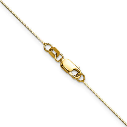14K Yellow Gold 18 Inch .5mm Octagonal Snake With Lobster Clasp Chain Necklace