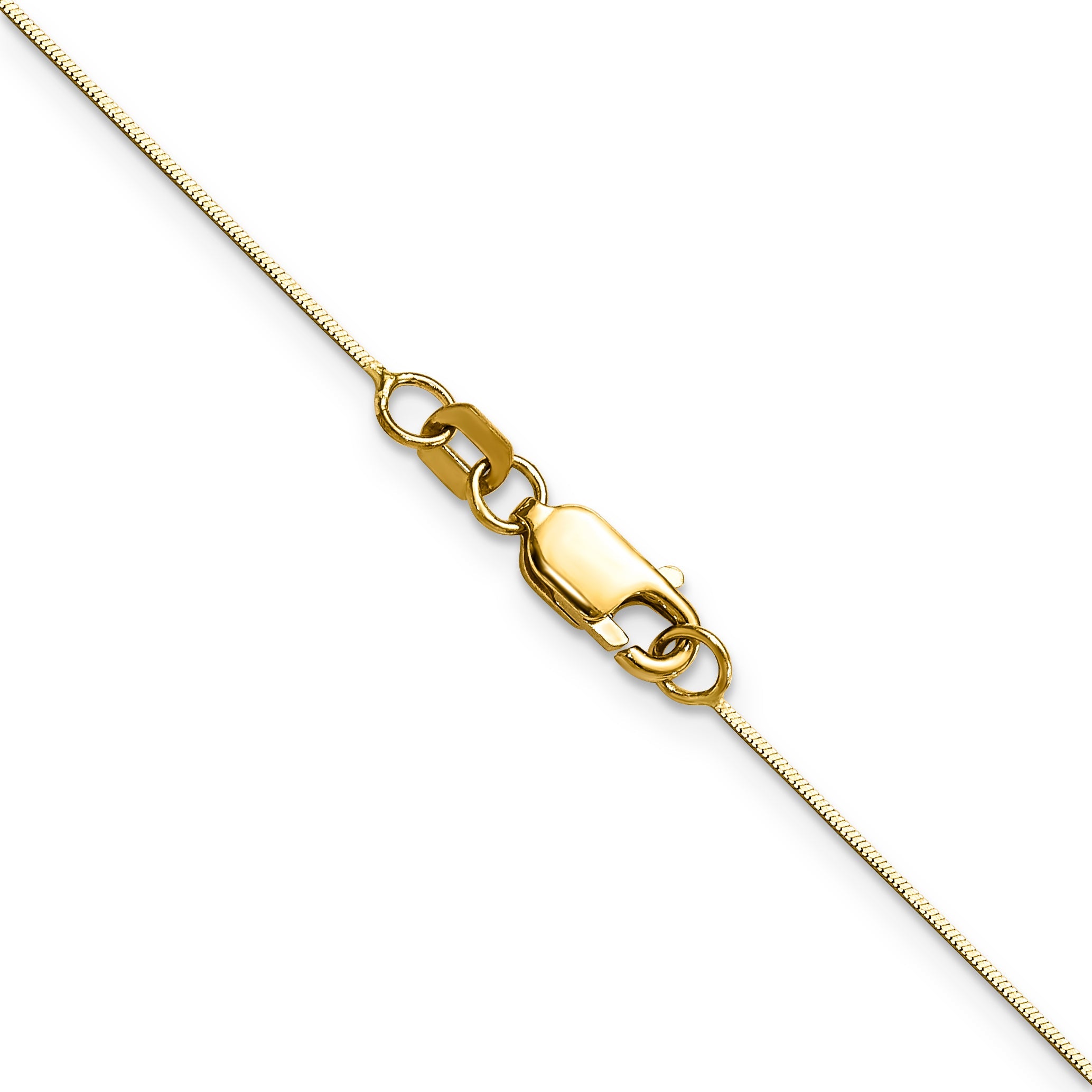 14K Yellow Gold 20 Inch .5mm Octagonal Snake With Lobster Clasp Chain
