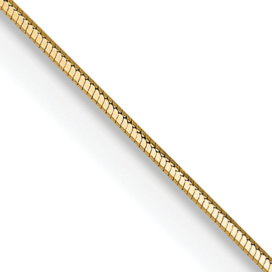 14K Yellow Gold 18 Inch .5mm Octagonal Snake With Lobster Clasp Chain Necklace