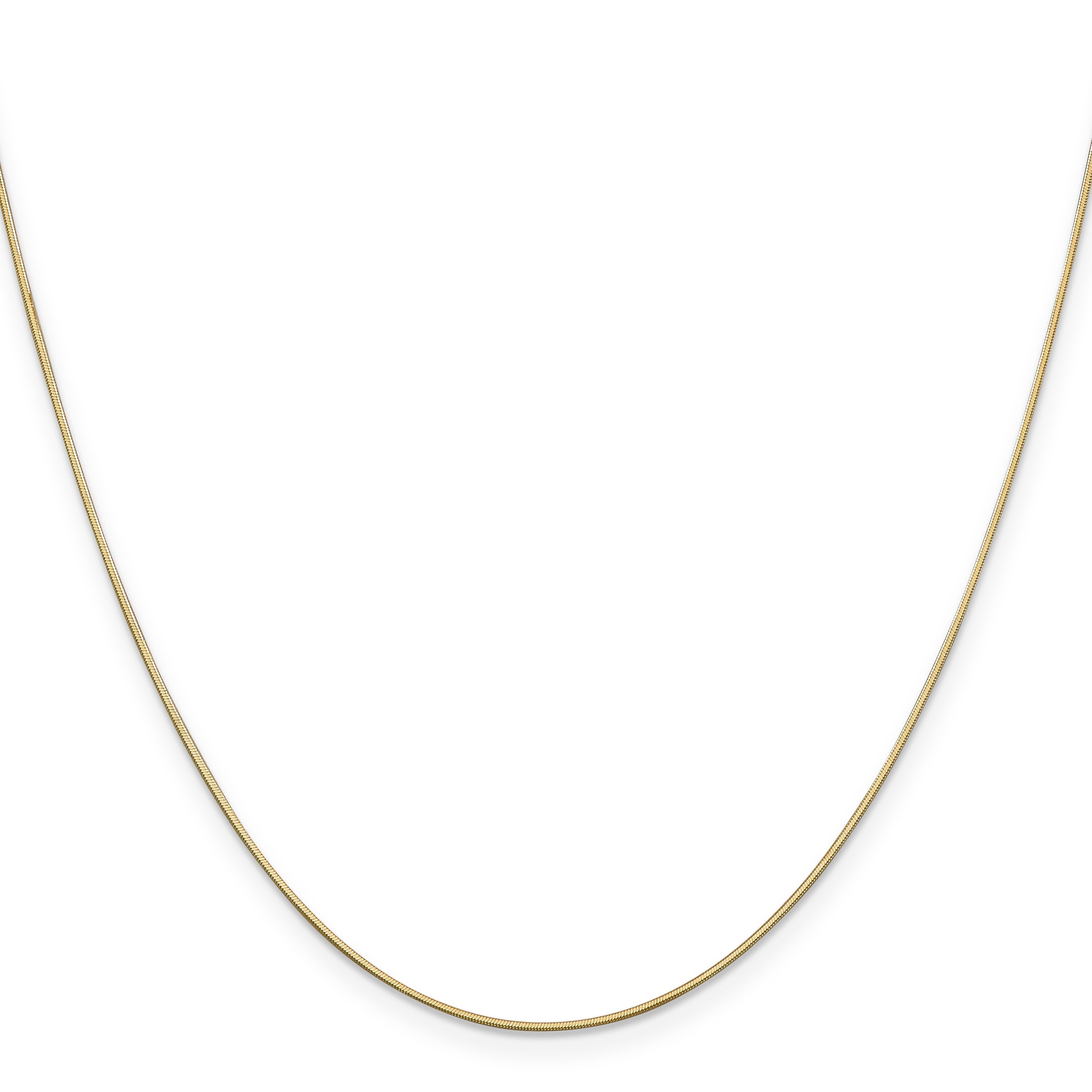 14K Yellow Gold 20 Inch .6mm Octagonal Snake With Lobster Clasp Chain