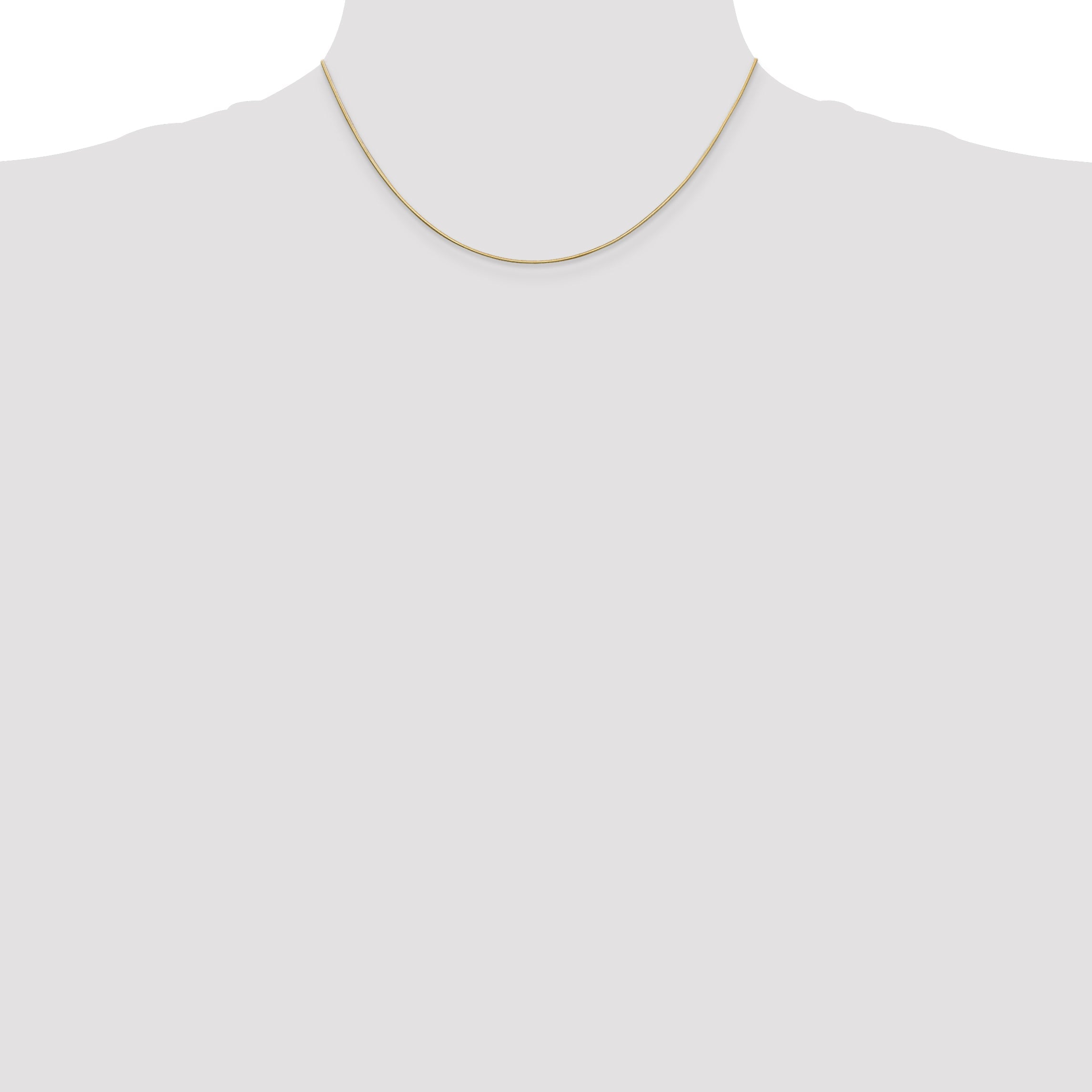 14K Yellow Gold 16 Inch .6mm Octagonal Snake With Lobster Clasp Chain Necklace
