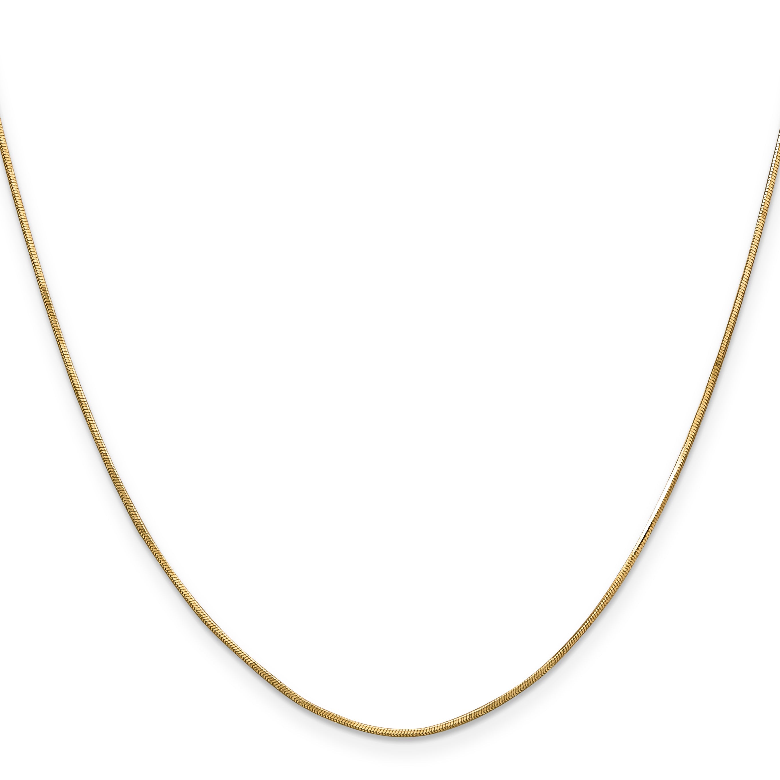 14K Yellow Gold 30 Inch .8mm Octagonal Snake With Lobster Clasp Chain