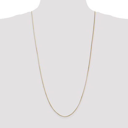 14K Yellow Gold 30 Inch .8mm Octagonal Snake With Lobster Clasp Chain