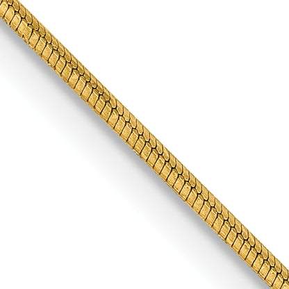 14K Yellow Gold 30 Inch .8mm Octagonal Snake With Lobster Clasp Chain