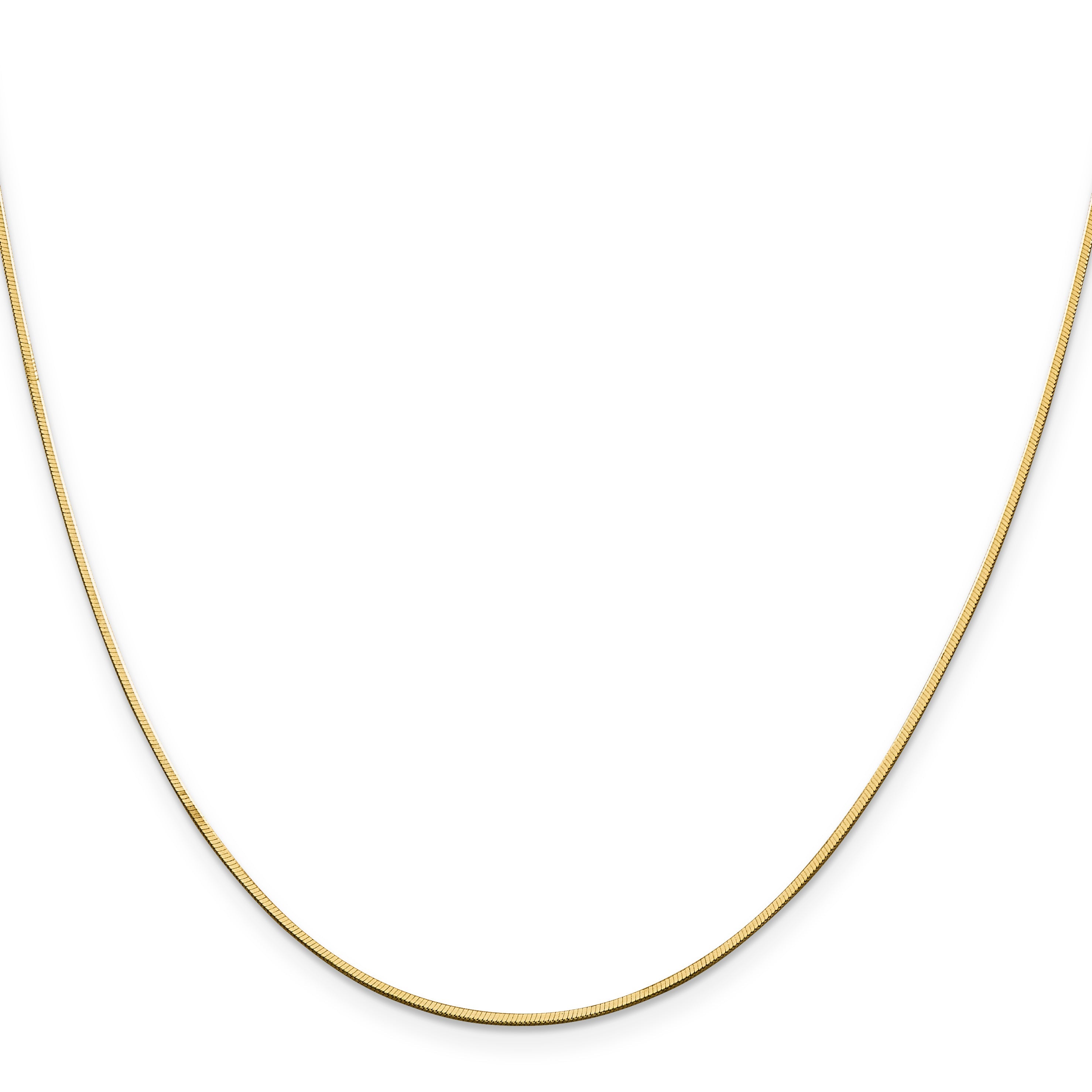 14K Yellow Gold 16 Inch 1mm Octagonal Snake With Lobster Clasp Chain