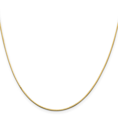 14K Yellow Gold 16 Inch 1mm Octagonal Snake With Lobster Clasp Chain