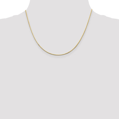 14K Yellow Gold 18 Inch 1mm Octagonal Snake With Lobster Clasp Chain