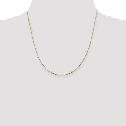 14K Yellow Gold 20 Inch 1mm Octagonal Snake With Lobster Clasp Chain