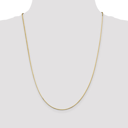 14K Yellow Gold 24 Inch 1mm Octagonal Snake With Lobster Clasp Chain